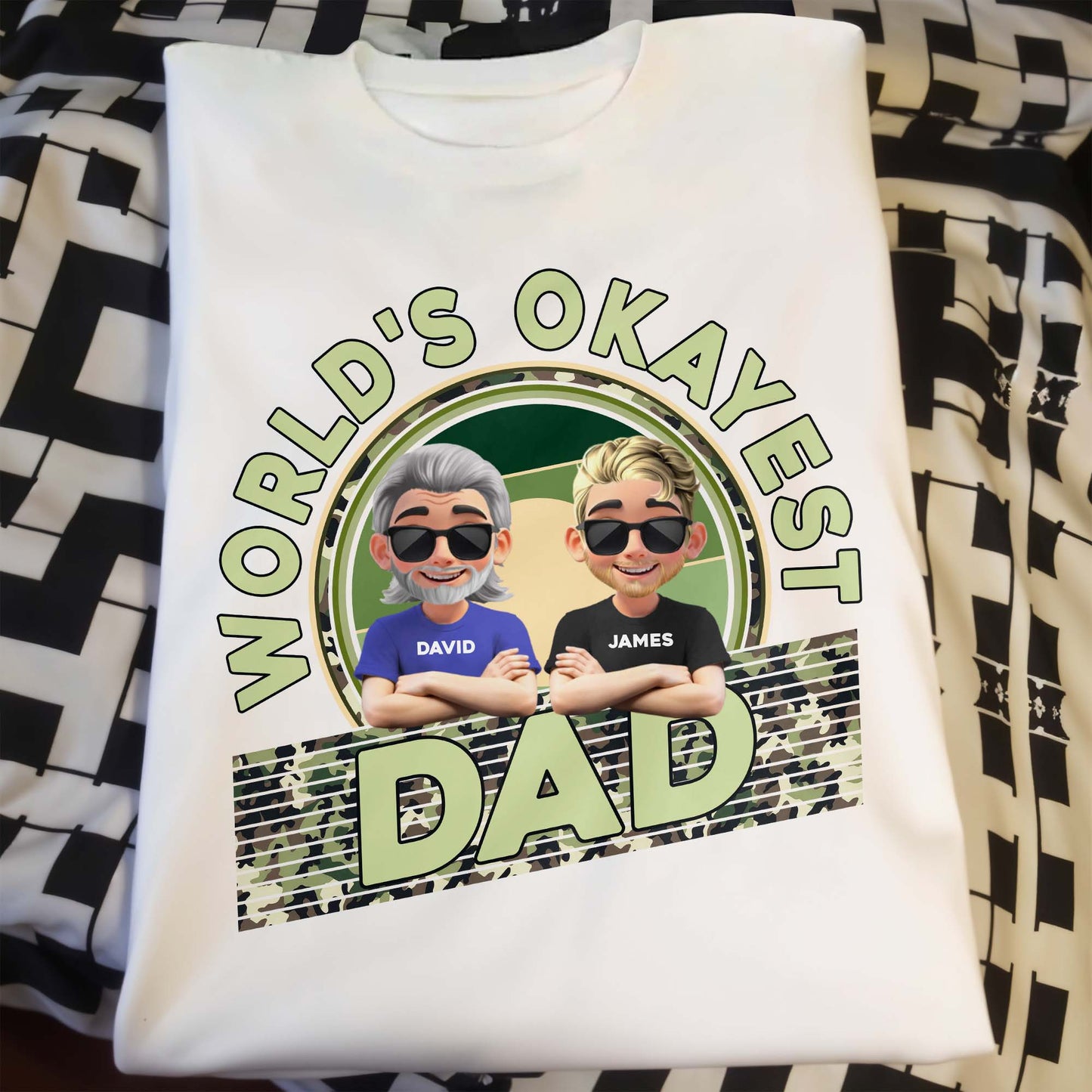 World's Okayest Dad, Cartoon Characters and Sunglasses
