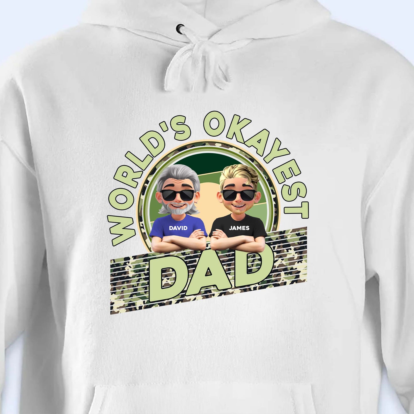 World's Okayest Dad, Cartoon Characters and Sunglasses