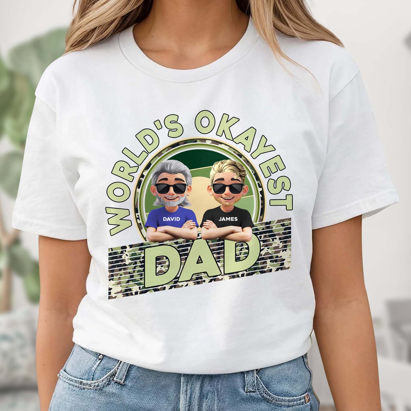 World's Okayest Dad, Cartoon Characters and Sunglasses