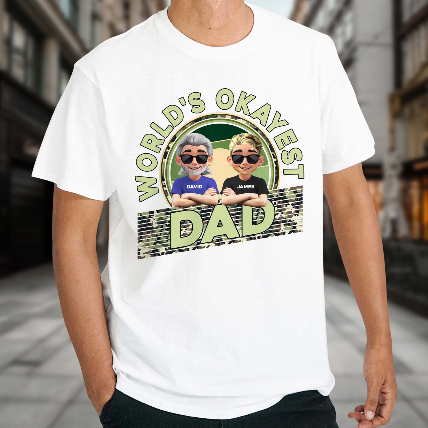 World's Okayest Dad, Cartoon Characters and Sunglasses