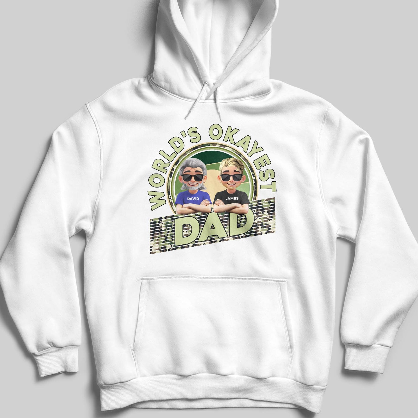 World's Okayest Dad, Cartoon Characters and Sunglasses