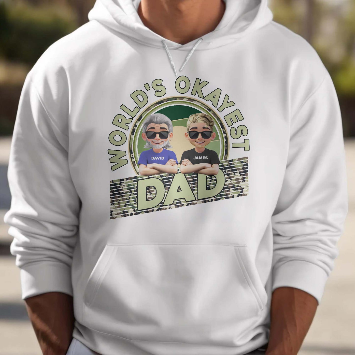 World's Okayest Dad, Cartoon Characters and Sunglasses