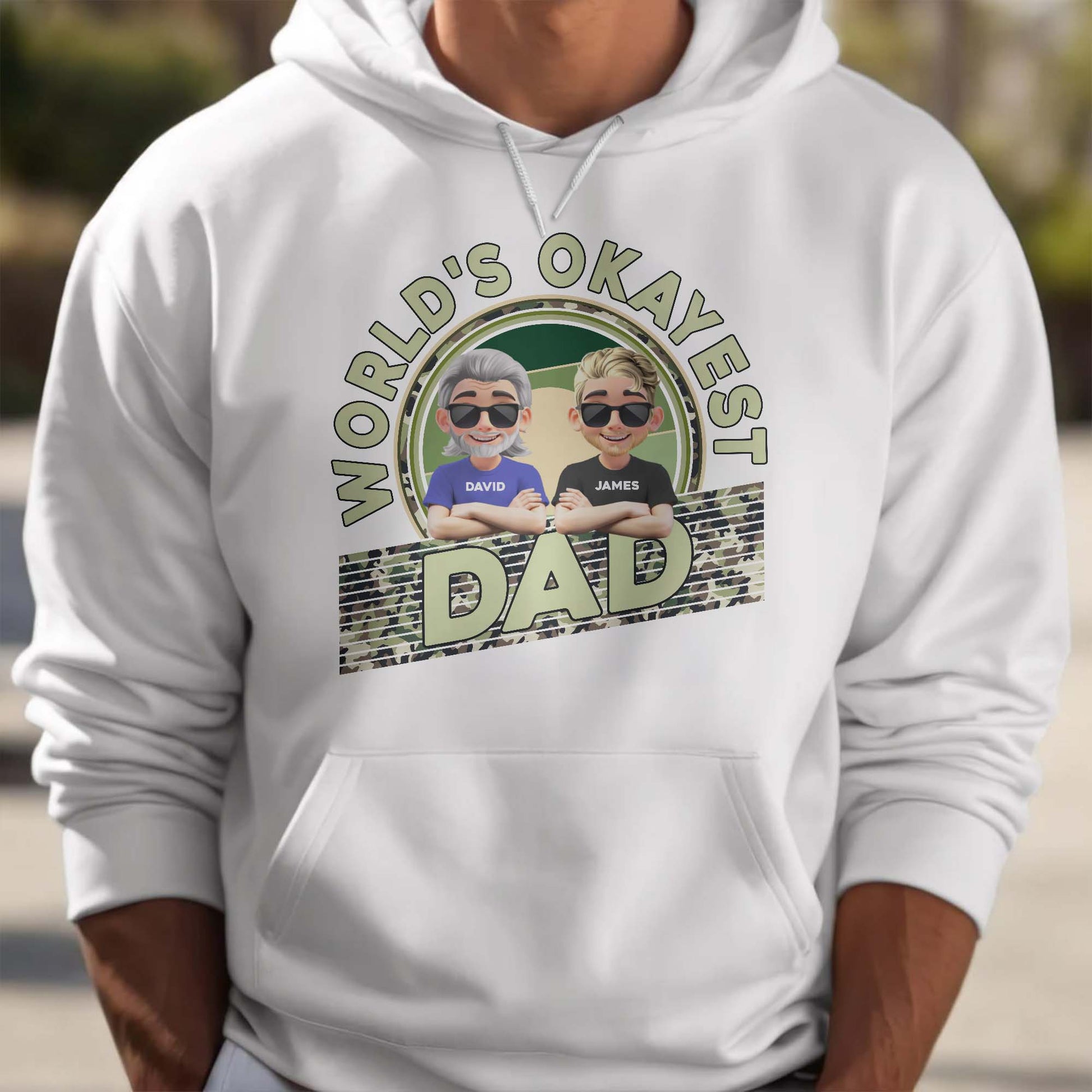 World's Okayest Dad, Cartoon Characters and Sunglasses