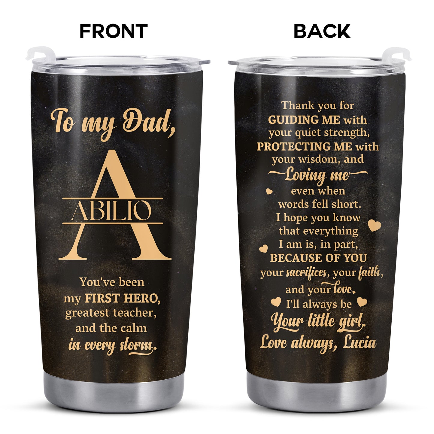 To My Dad, You've Been My First Hero, Greatest Teacher, Monogram