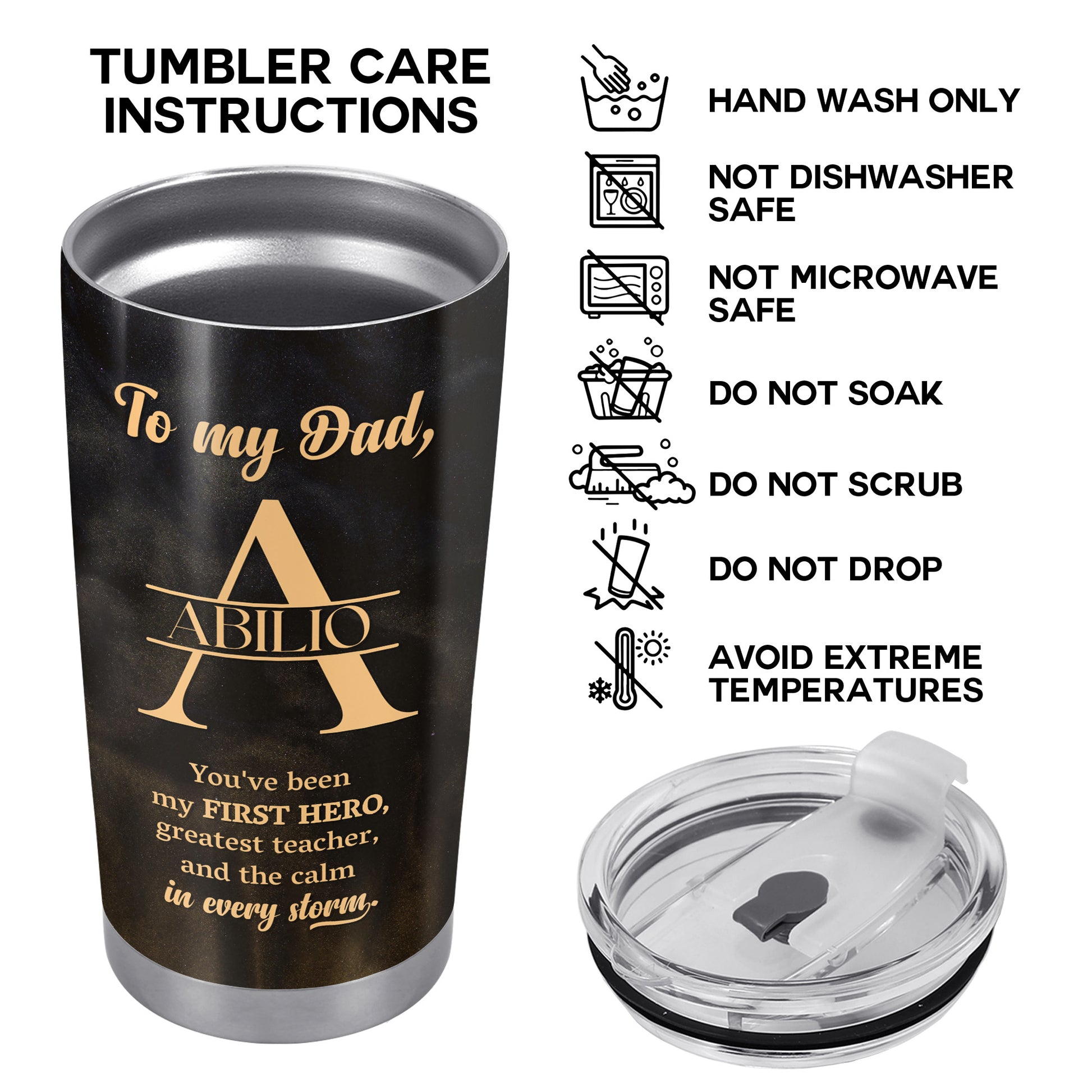 To My Dad, You've Been My First Hero, Greatest Teacher, Monogram