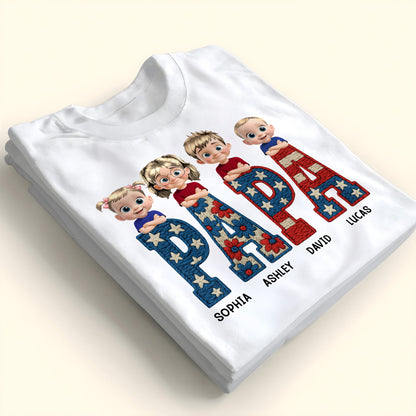 PAPA Custom Shirt With Cute Cartoon Children Design