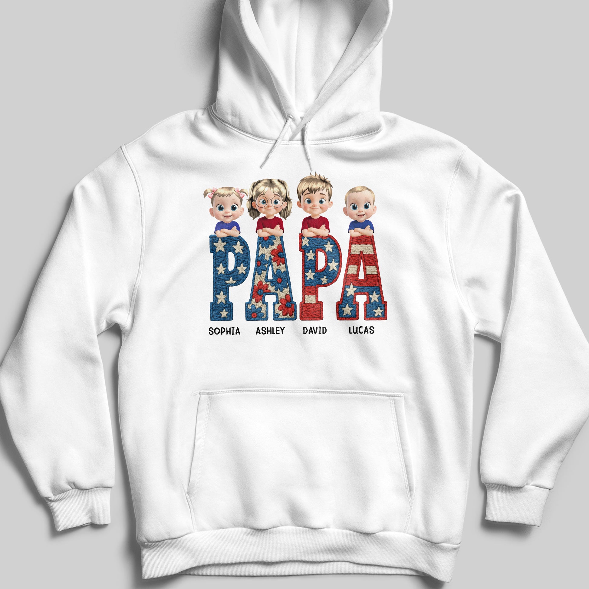 PAPA Custom Shirt With Cute Cartoon Children Design