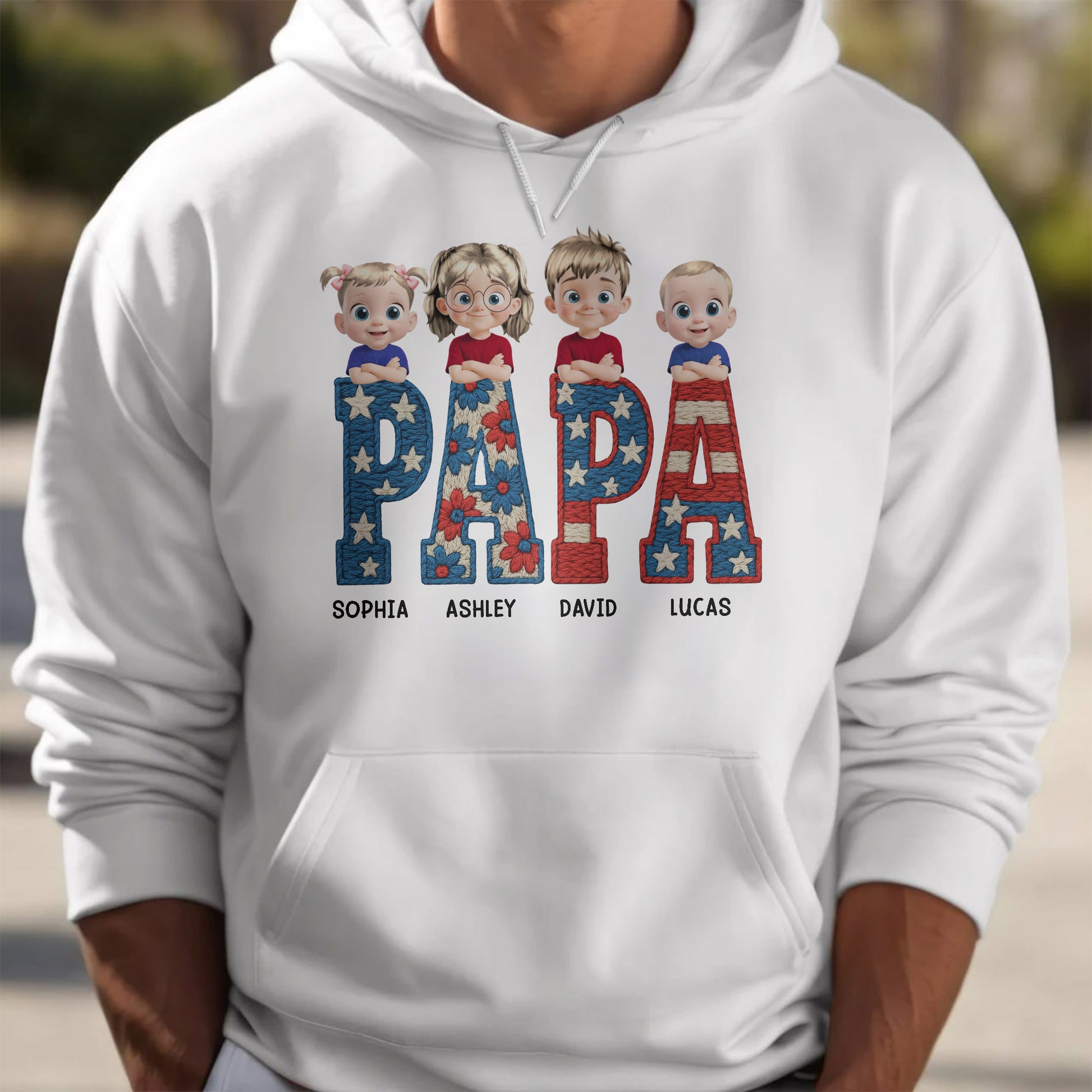 PAPA Custom Shirt With Cute Cartoon Children Design