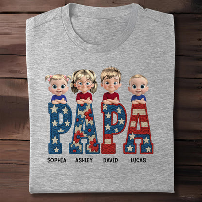 PAPA Custom Shirt With Cute Cartoon Children Design