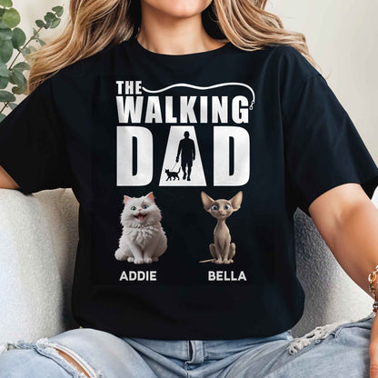 The Walking Dad With Man Silhouette, Dog, And Cats