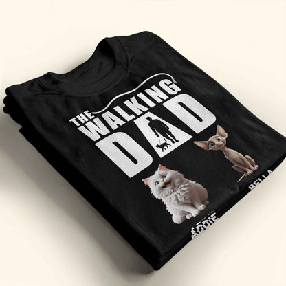 The Walking Dad With Man Silhouette, Dog, And Cats