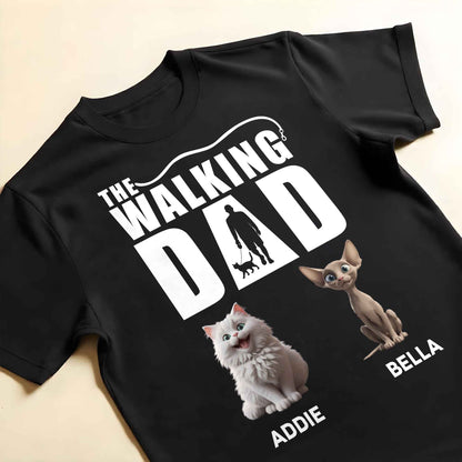 The Walking Dad With Man Silhouette, Dog, And Cats