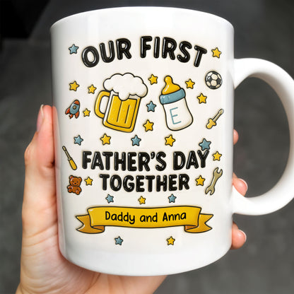 Our First Father's Day Together, Beer Mug and Baby Bottle