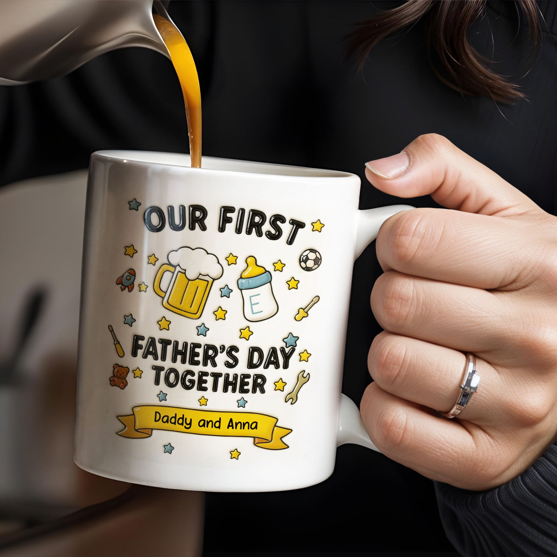 Our First Father's Day Together, Beer Mug and Baby Bottle