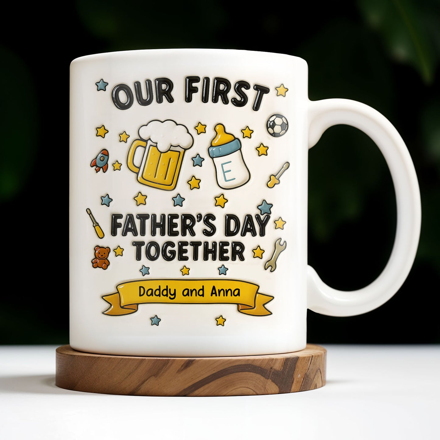 Our First Father's Day Together, Beer Mug and Baby Bottle