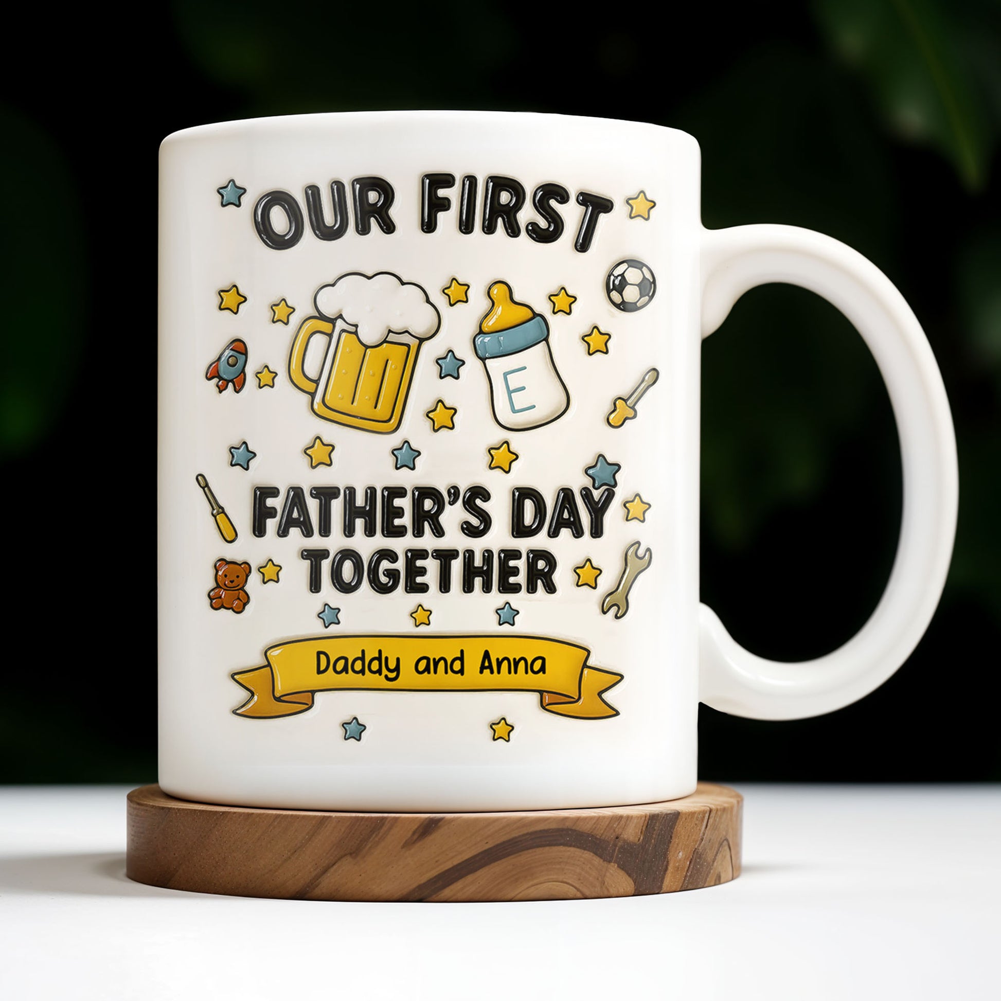 Our First Father's Day Together, Beer Mug and Baby Bottle