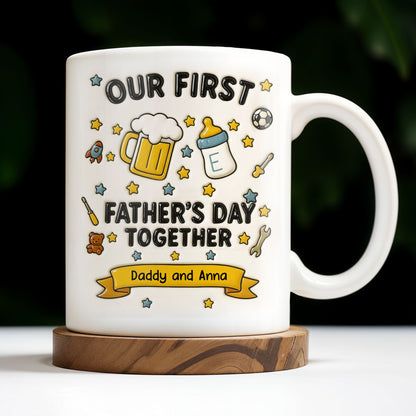 Our First Father's Day Together, Beer Mug and Baby Bottle