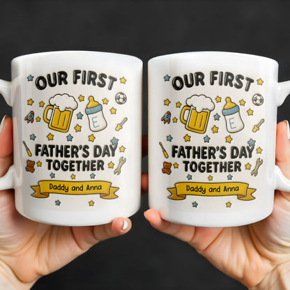 Our First Father's Day Together, Beer Mug and Baby Bottle