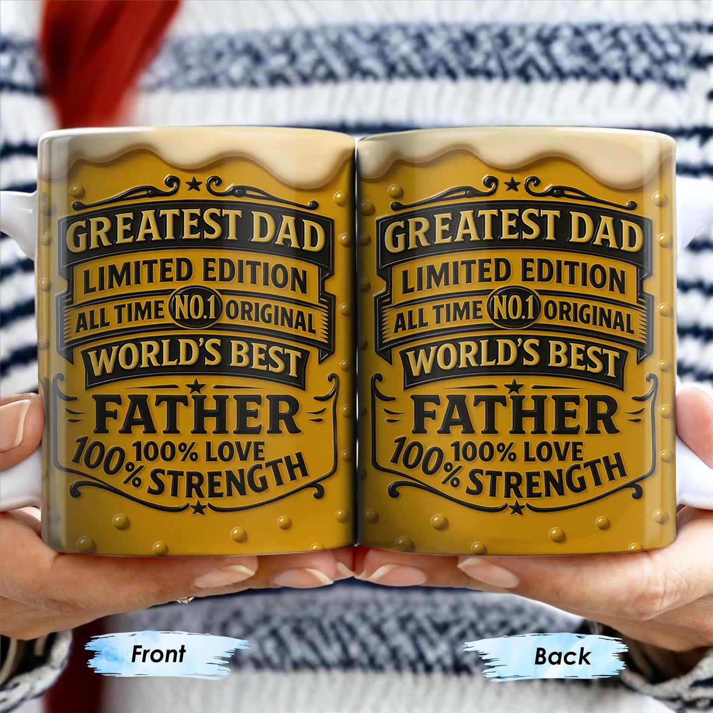 El mejor papá, edición limitada, original número 1 de todos los tiempos, el mejor padre del mundo, diseño de taza de cerveza - Taza de café personalizada - DAD129_MG