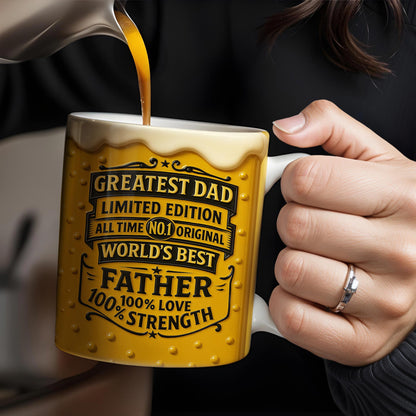 El mejor papá, edición limitada, original número 1 de todos los tiempos, el mejor padre del mundo, diseño de taza de cerveza - Taza de café personalizada - DAD129_MG