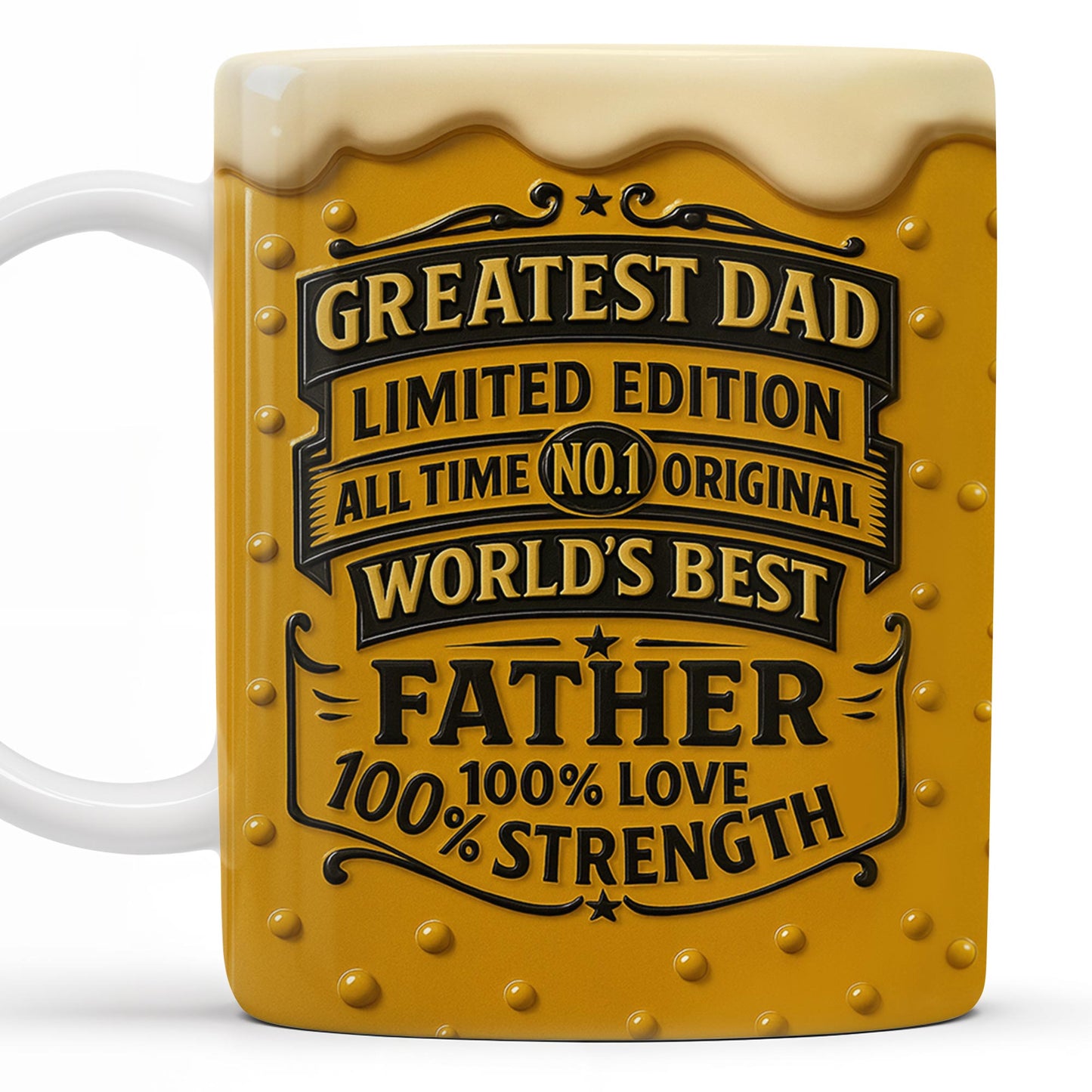 El mejor papá, edición limitada, original número 1 de todos los tiempos, el mejor padre del mundo, diseño de taza de cerveza - Taza de café personalizada - DAD129_MG