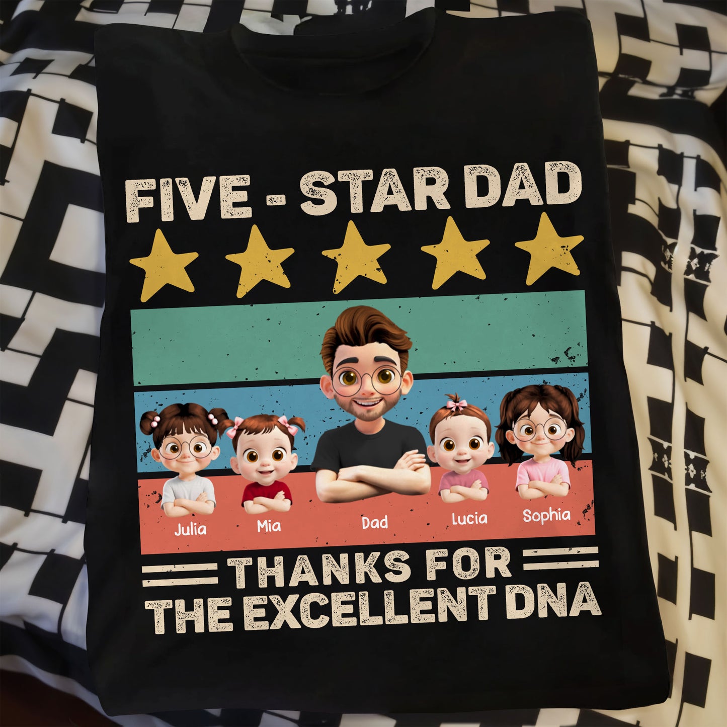 Five-Star Dad, Thanks For The Excellent DNA, Stars And Cartoon Characters