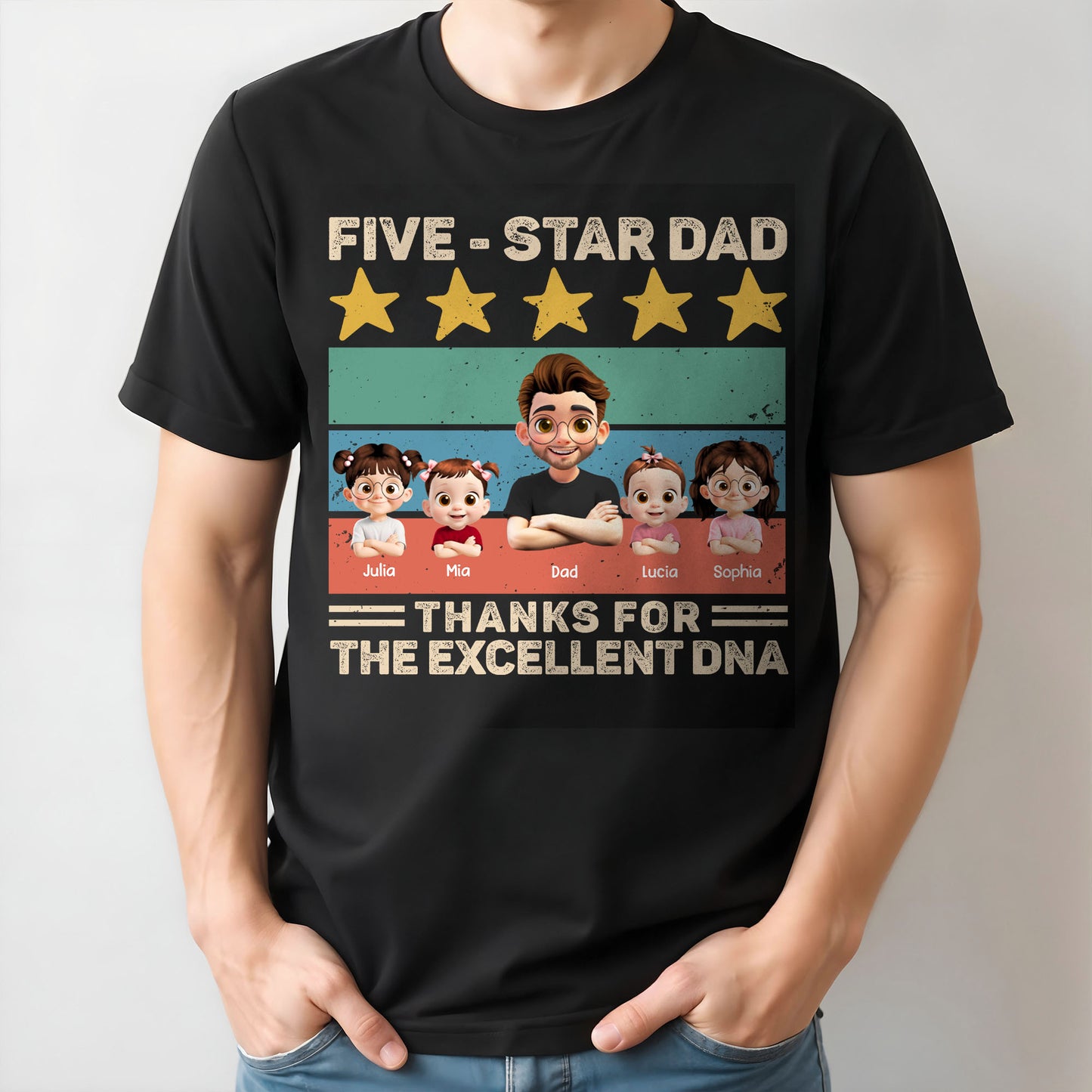 Five-Star Dad, Thanks For The Excellent DNA, Stars And Cartoon Characters
