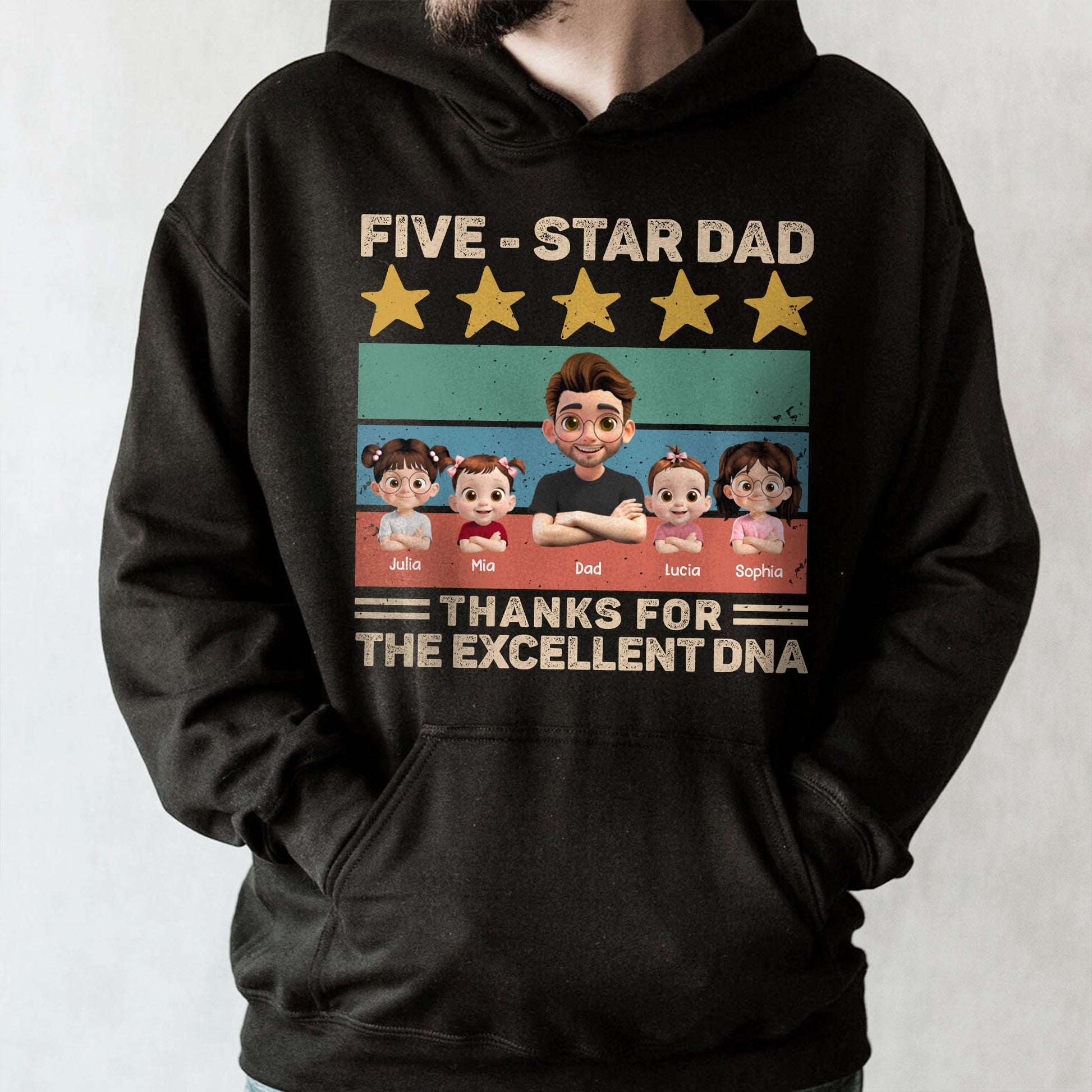Five-Star Dad, Thanks For The Excellent DNA, Stars And Cartoon Characters