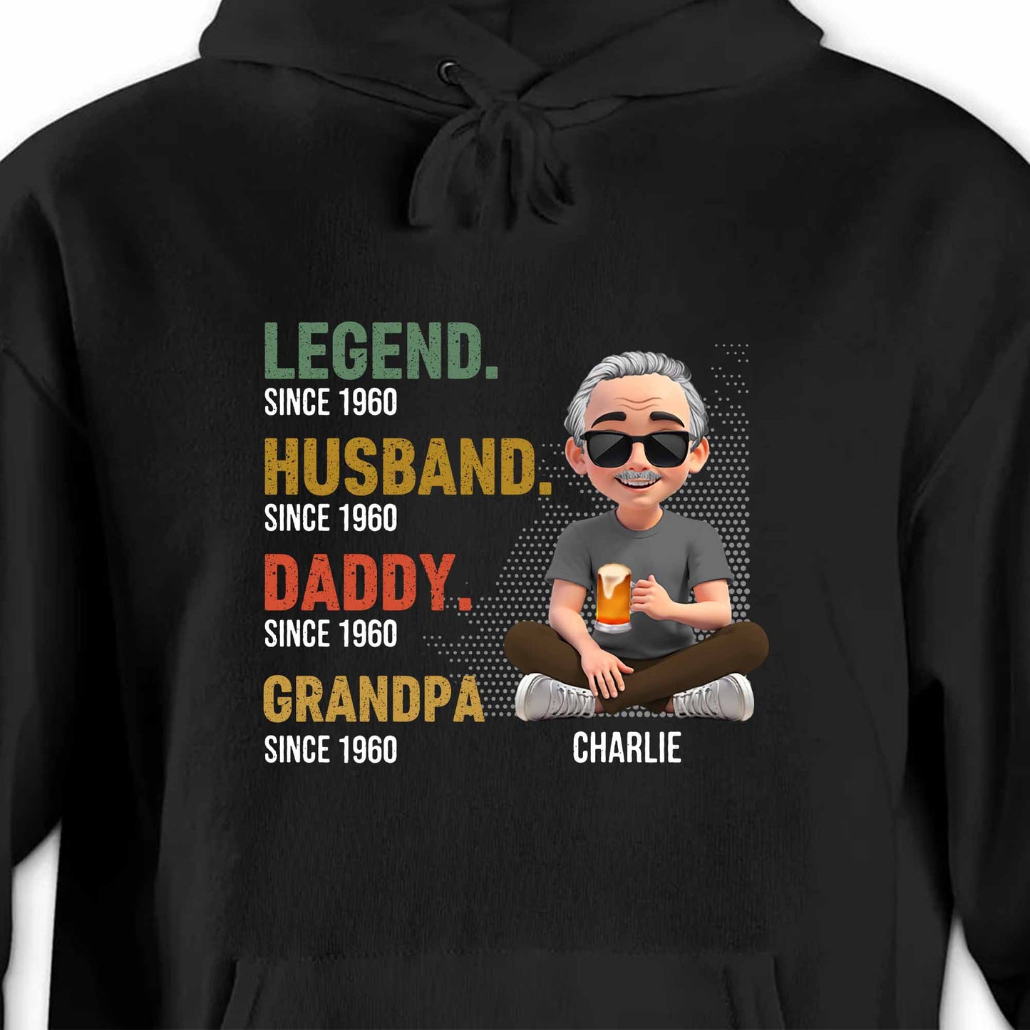 Legend Since Husband, Daddy, Grandpa, Animated Character With Beer - Personalized Custom Unisex T-shirt, Hoodie - DAD132_BBAS