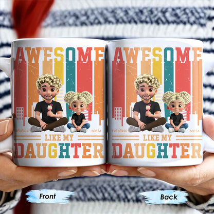 Awesome Like My Daughter, Cartoon Characters And City Skyline