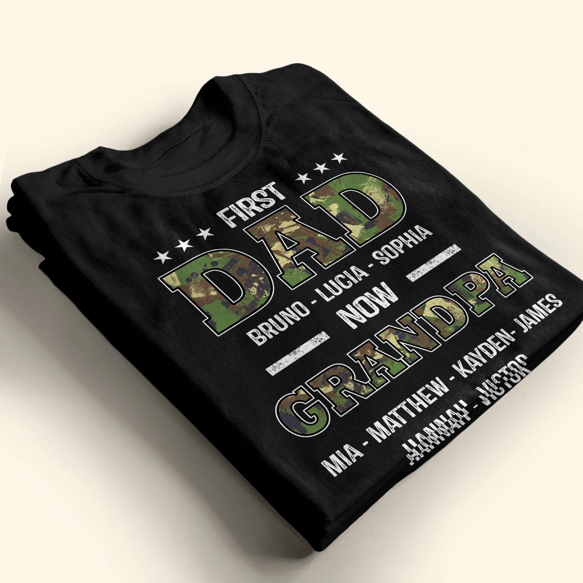 First Dad Now Grandpa, Stars and Text