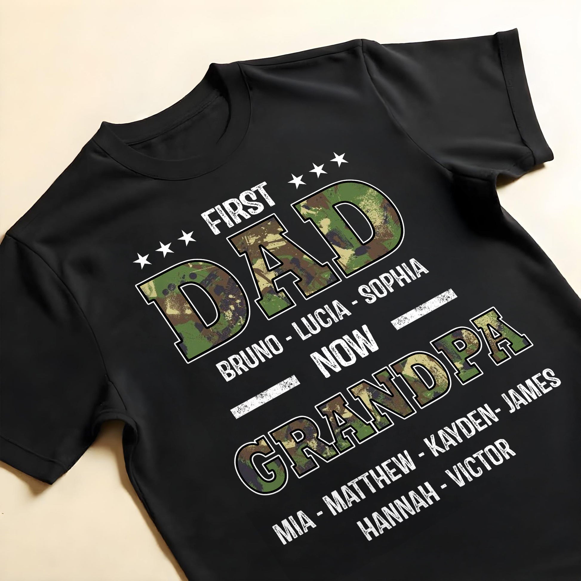 First Dad Now Grandpa, Stars and Text