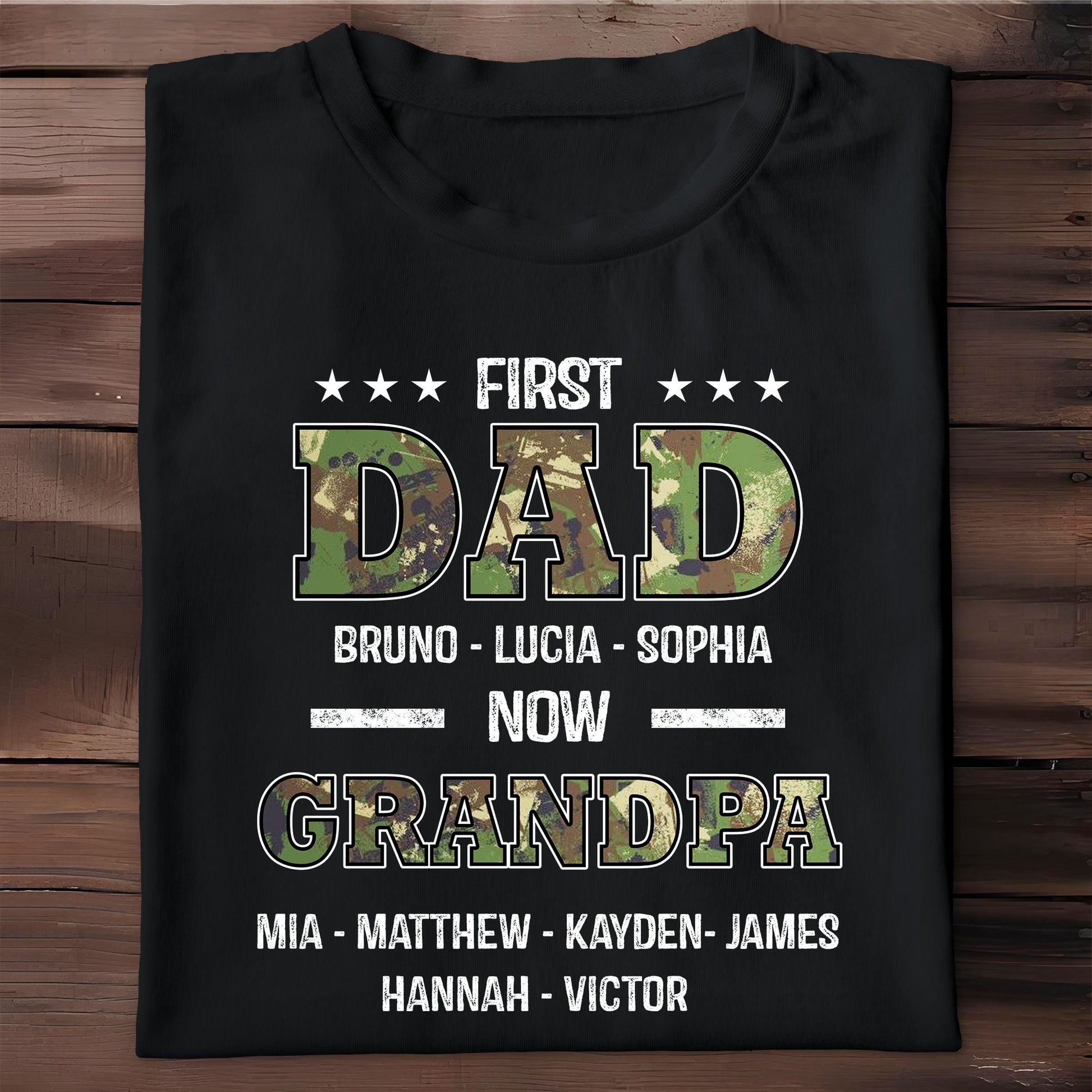 First Dad Now Grandpa, Stars and Text