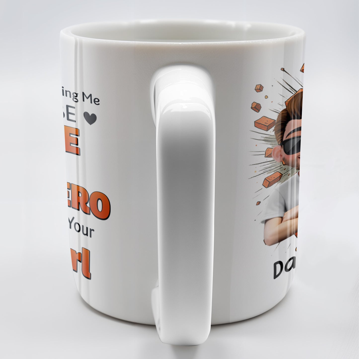 Dad Thank You for Teaching Me How to Be Brave, Cartoon Figures of Father and Daughter