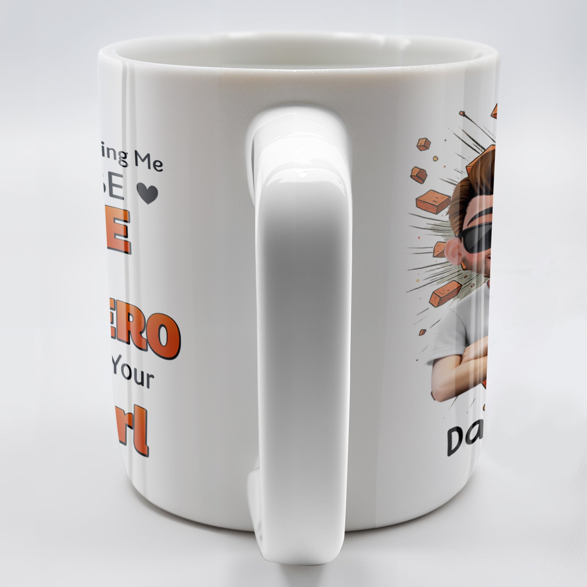 Dad Thank You for Teaching Me How to Be Brave, Cartoon Figures of Father and Daughter