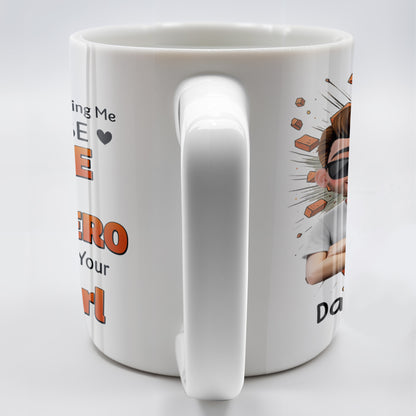 Dad Thank You for Teaching Me How to Be Brave, Cartoon Figures of Father and Daughter