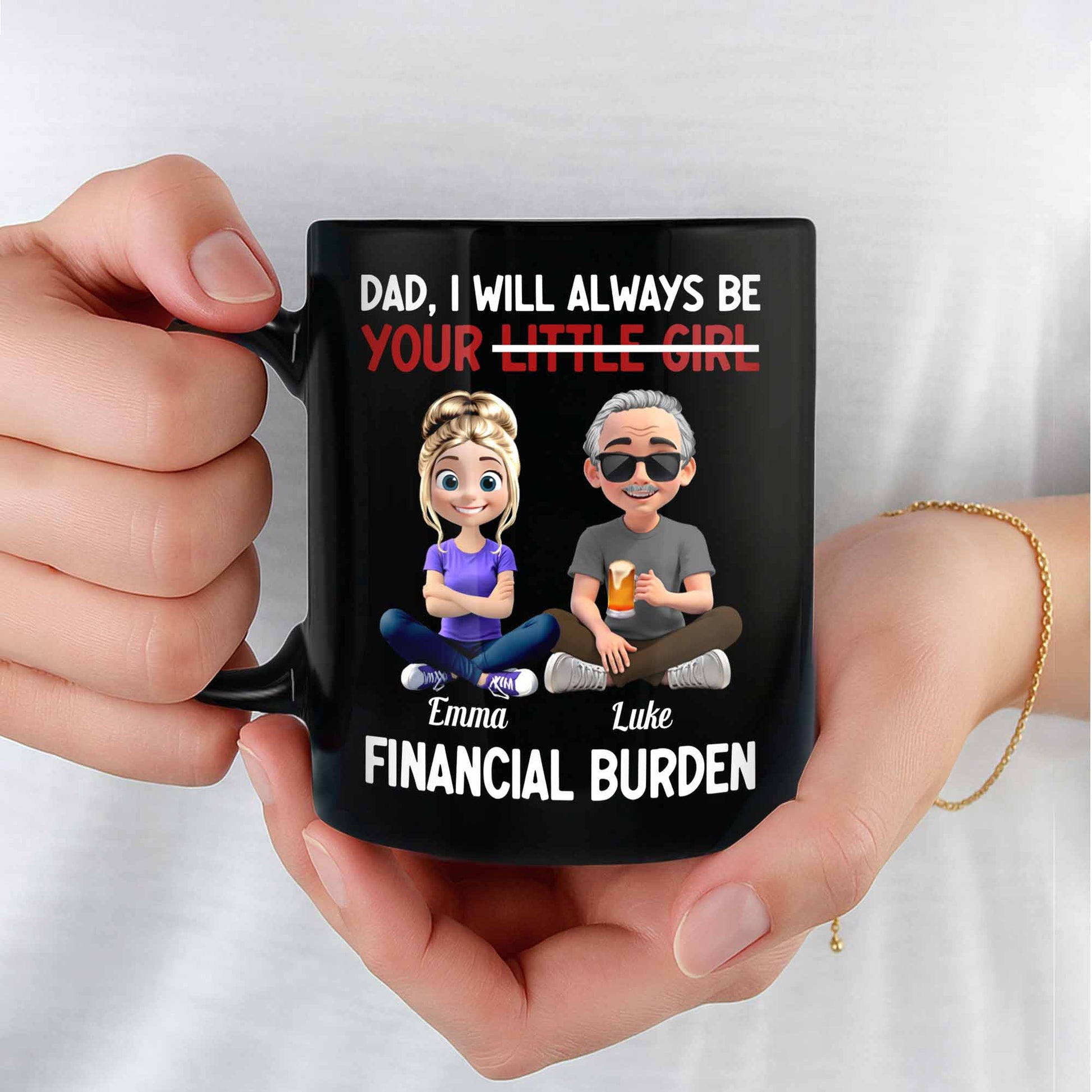 Dad I Will Always Be Your Little Girl, Girl, Father And Beer Design