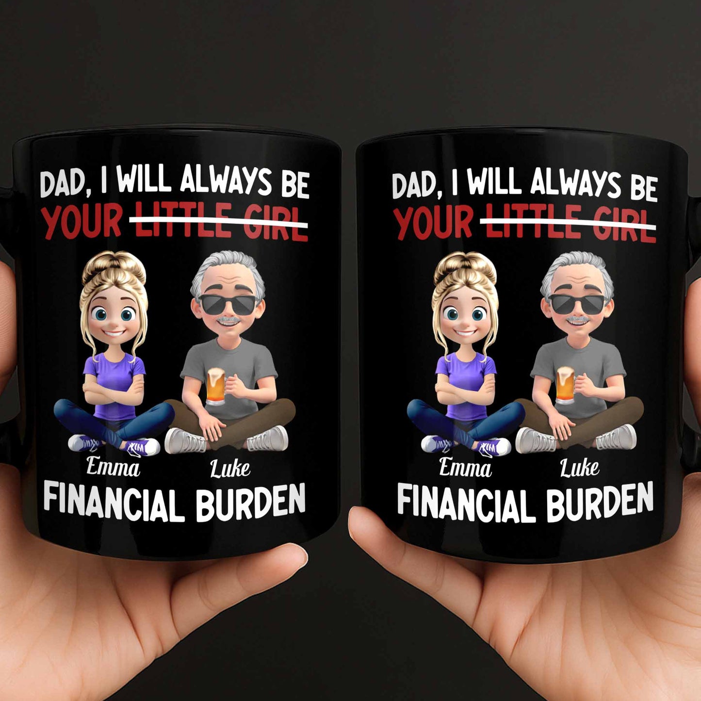 Dad I Will Always Be Your Little Girl, Girl, Father And Beer Design