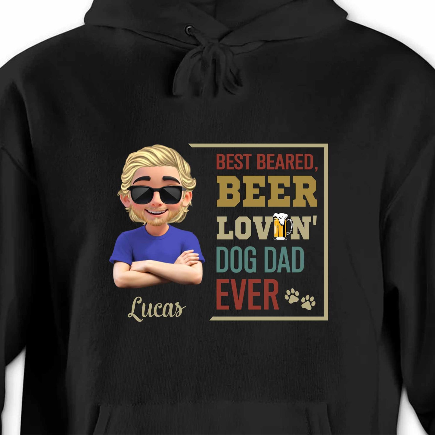 Best Bearded, Beer Lovin' Dog Dad Ever, Beard and Dog Paws