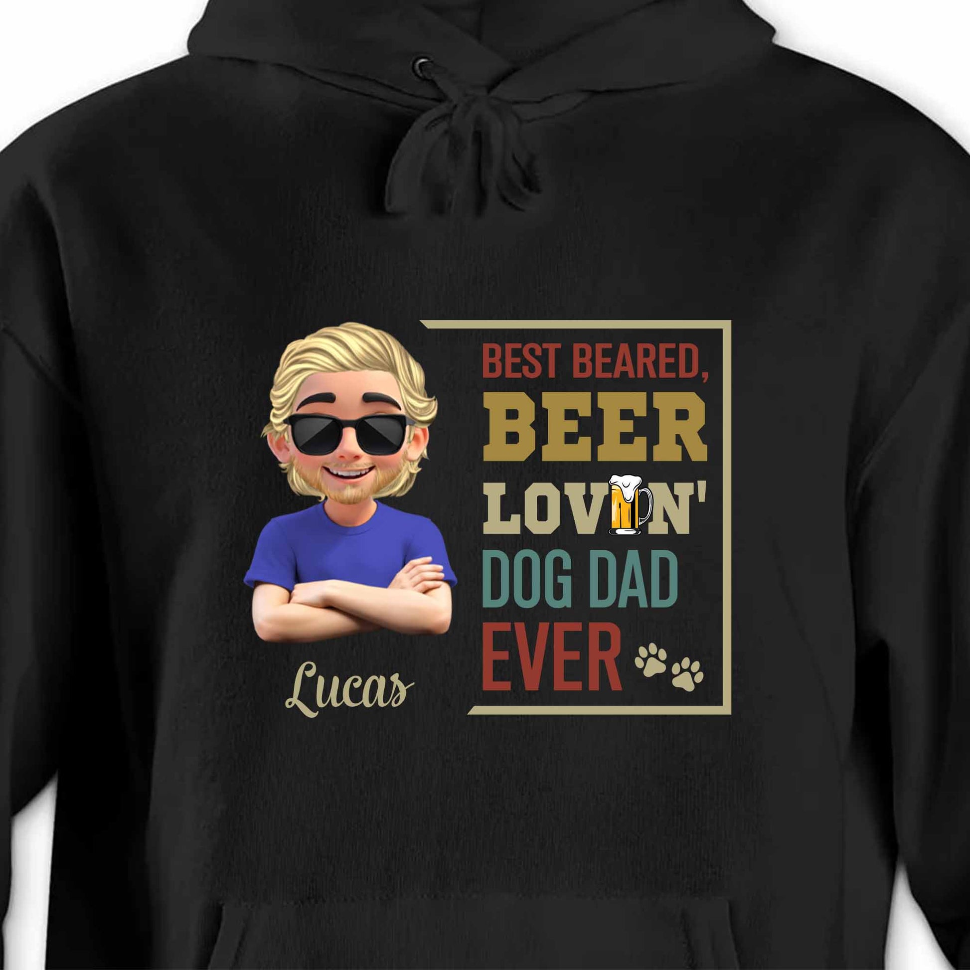 Best Bearded, Beer Lovin' Dog Dad Ever, Beard and Dog Paws