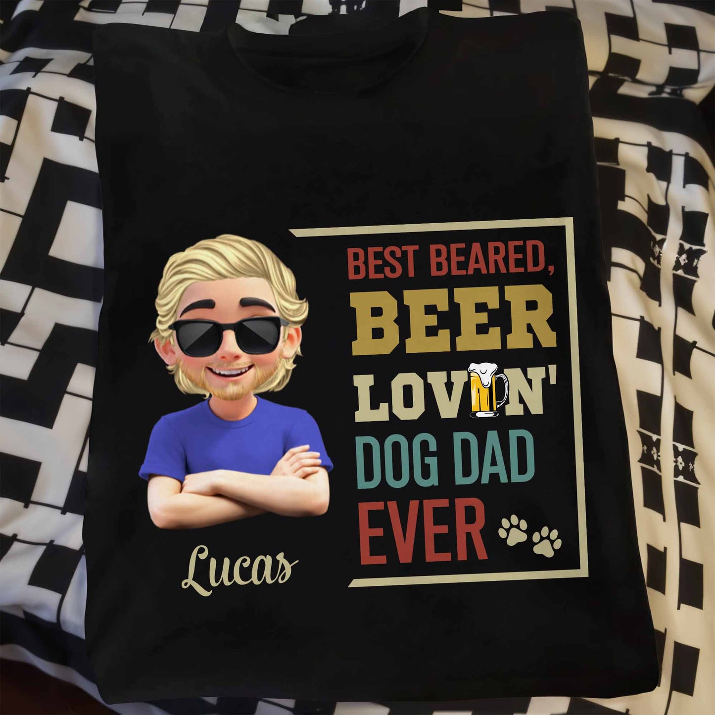 Best Bearded, Beer Lovin' Dog Dad Ever, Beard and Dog Paws