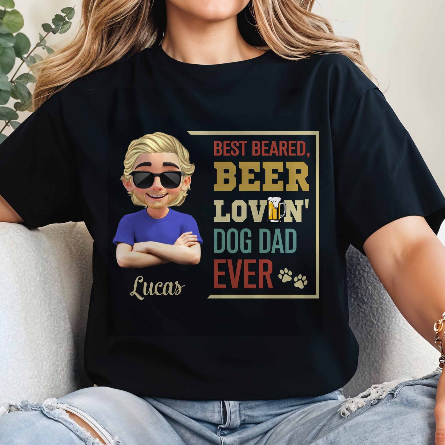 Best Bearded, Beer Lovin' Dog Dad Ever, Beard and Dog Paws