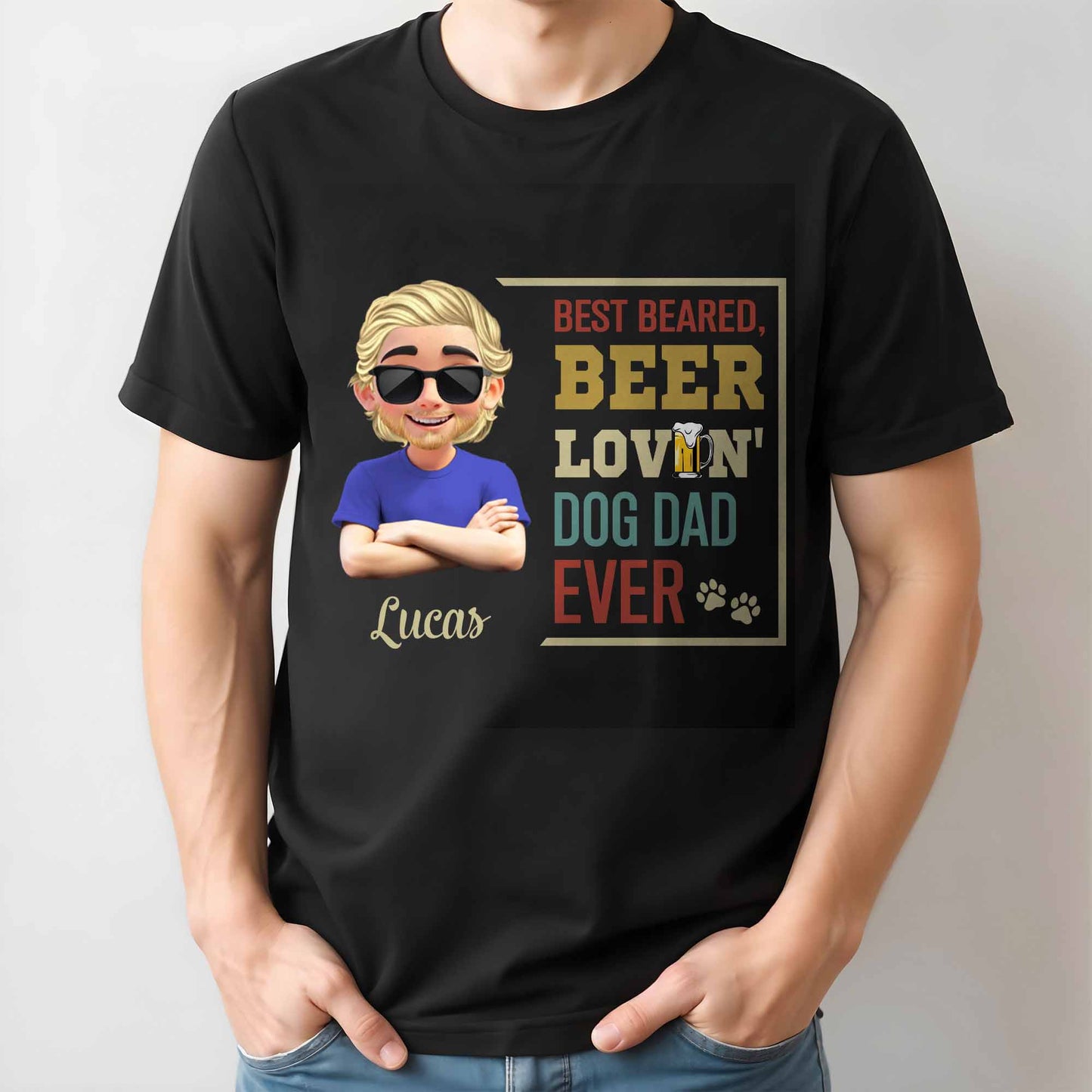 Best Bearded, Beer Lovin' Dog Dad Ever, Beard and Dog Paws