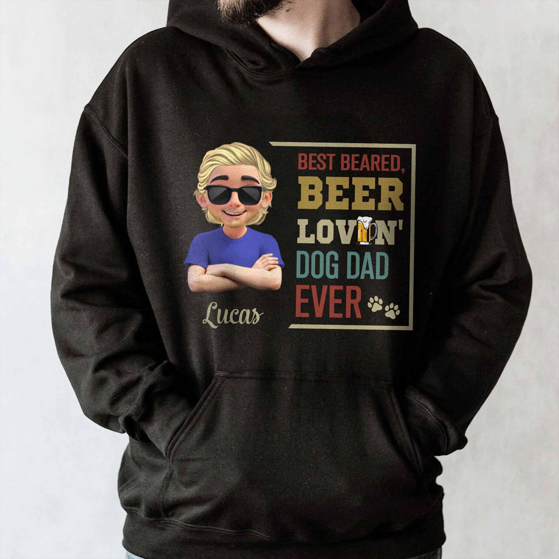 Best Bearded, Beer Lovin' Dog Dad Ever, Beard and Dog Paws