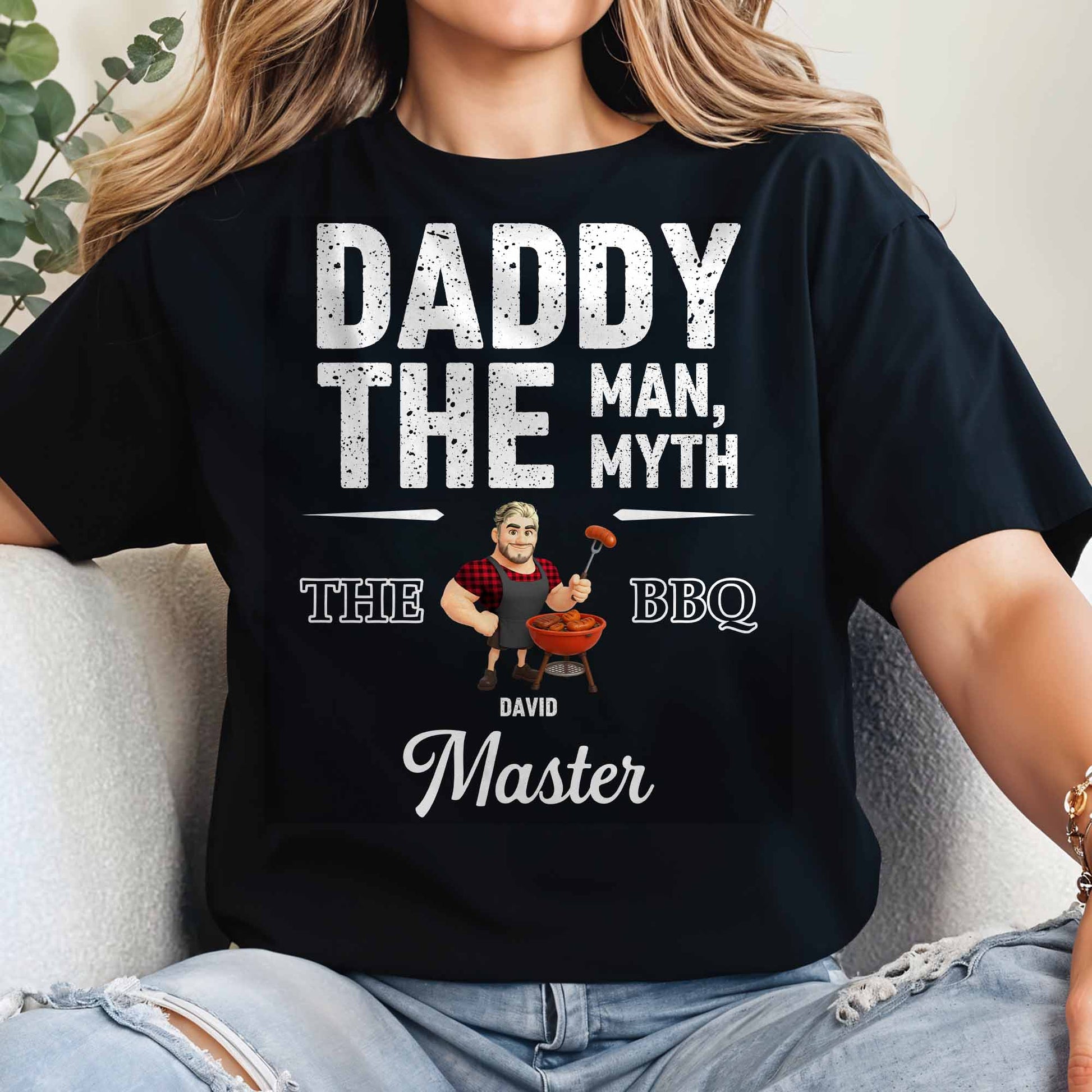 Daddy The Man, The Myth, The BBQ Master, Grill and Dad Cartoon