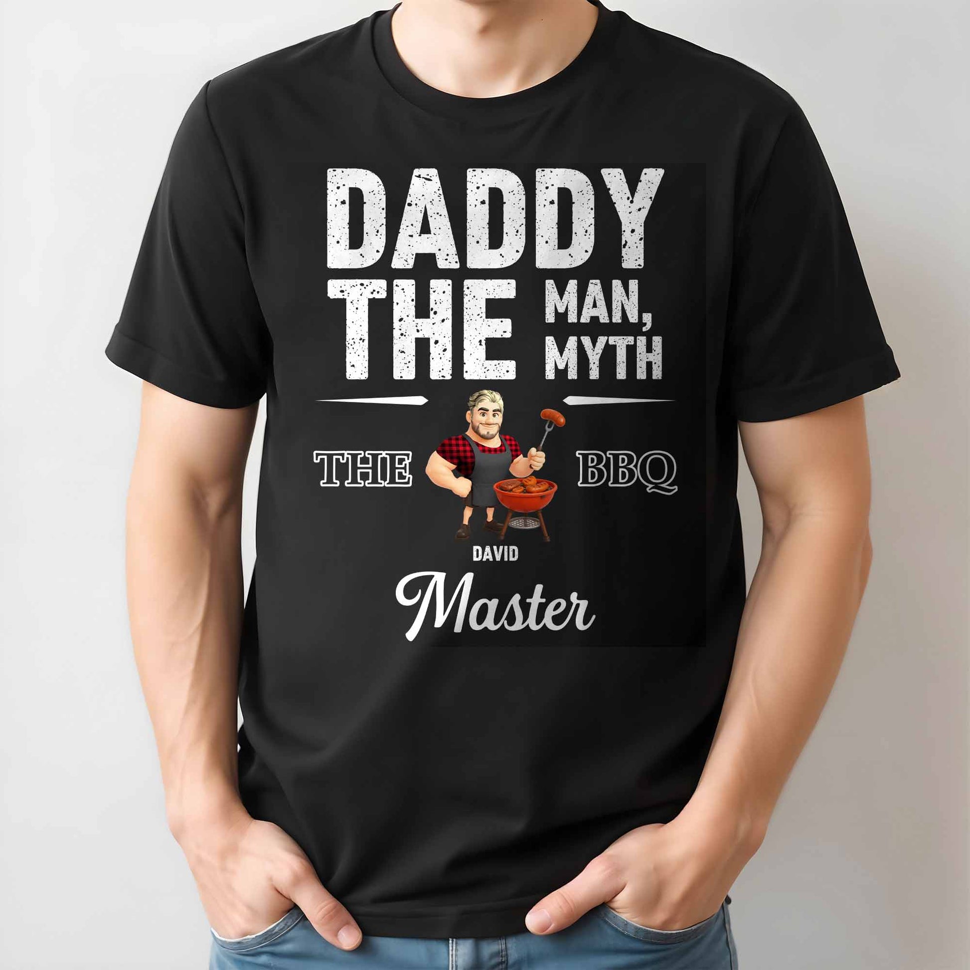 Daddy The Man, The Myth, The BBQ Master, Grill and Dad Cartoon