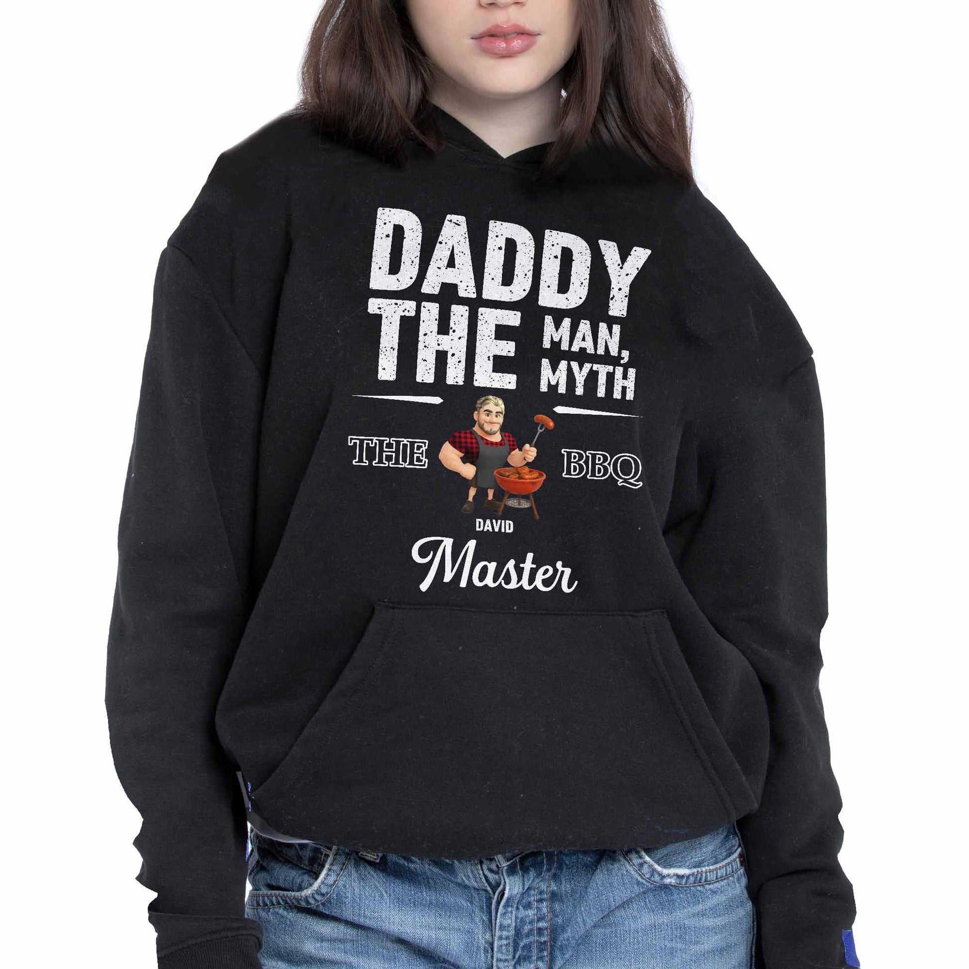 Daddy The Man, The Myth, The BBQ Master, Grill and Dad Cartoon