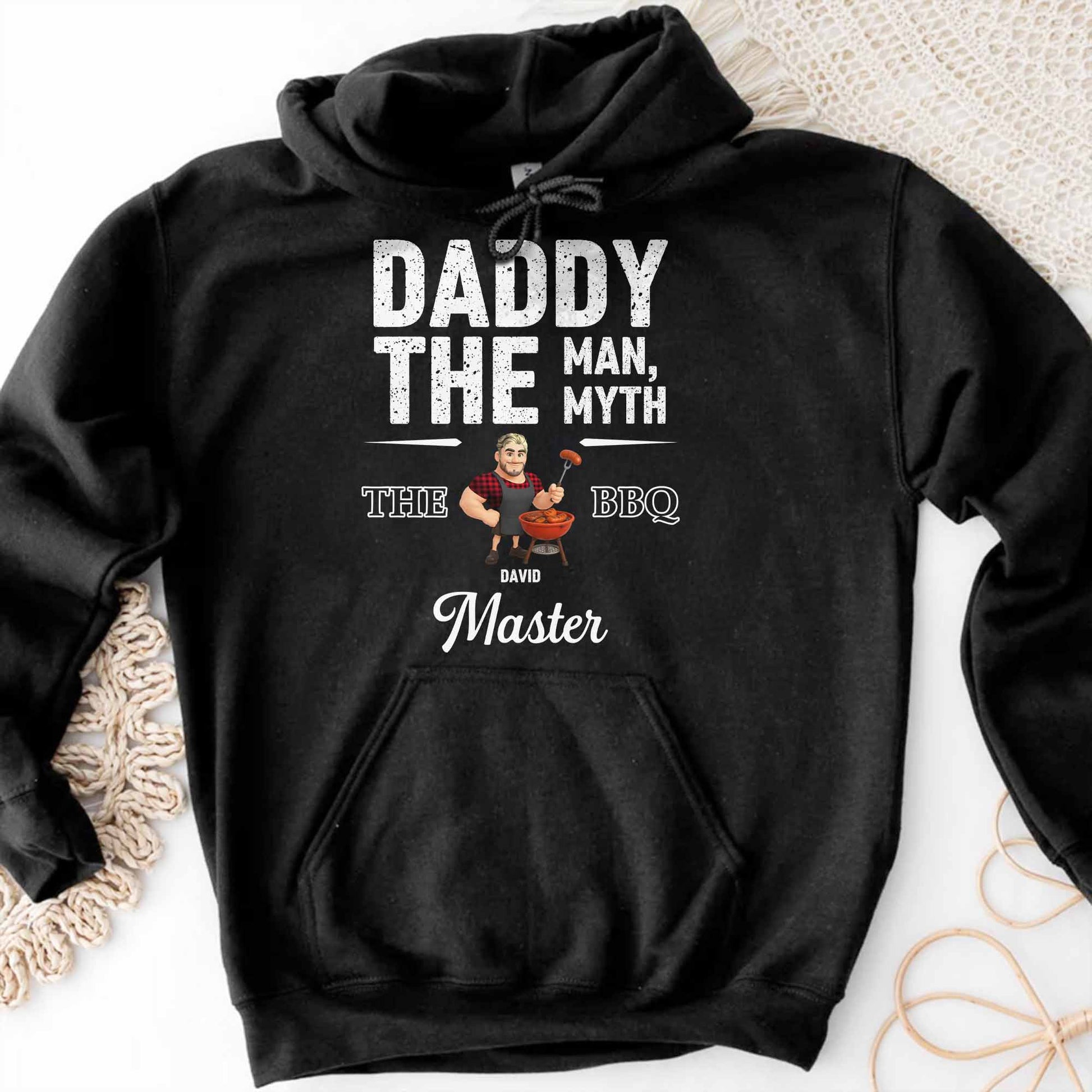 Daddy The Man, The Myth, The BBQ Master, Grill and Dad Cartoon