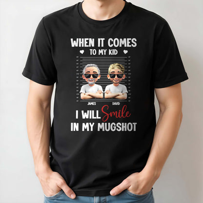 When It Comes To My Kid I Will Smile In My Mugshot, Caricature Figures