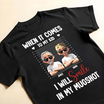 When It Comes To My Kid I Will Smile In My Mugshot, Caricature Figures